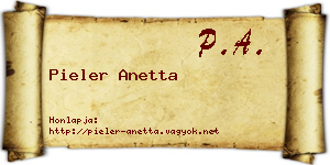 Pieler Anetta névjegykártya